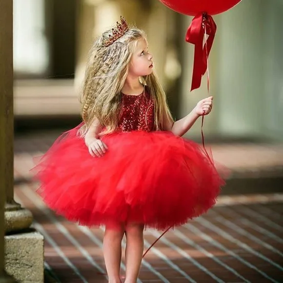 Ellie and Grey Dresses Red Baby Tutu Baby Princess Dress